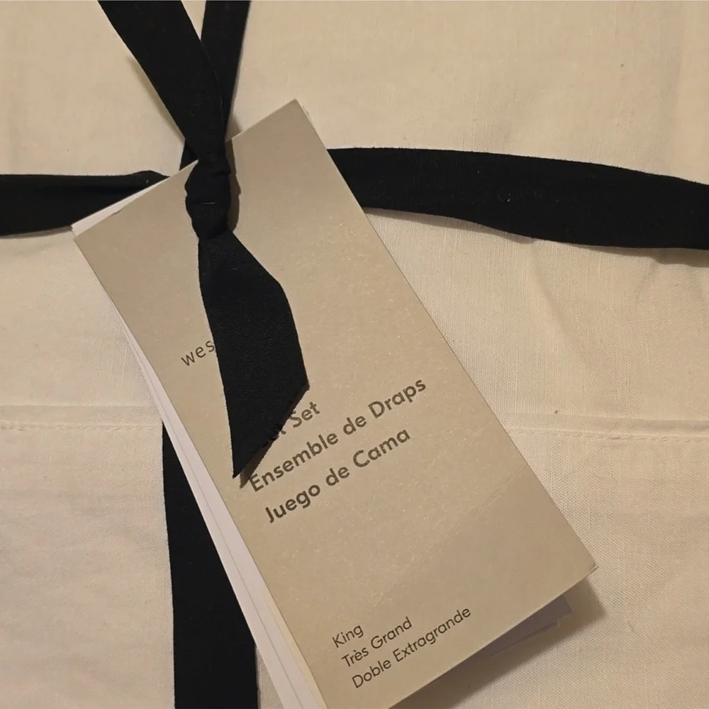 West Elm Elegant White Bedding Set TENCEL